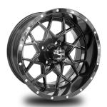 Vortex 14 Inch Golf Cart Aluminum Wheels Glossy Black PCD 4/101.6