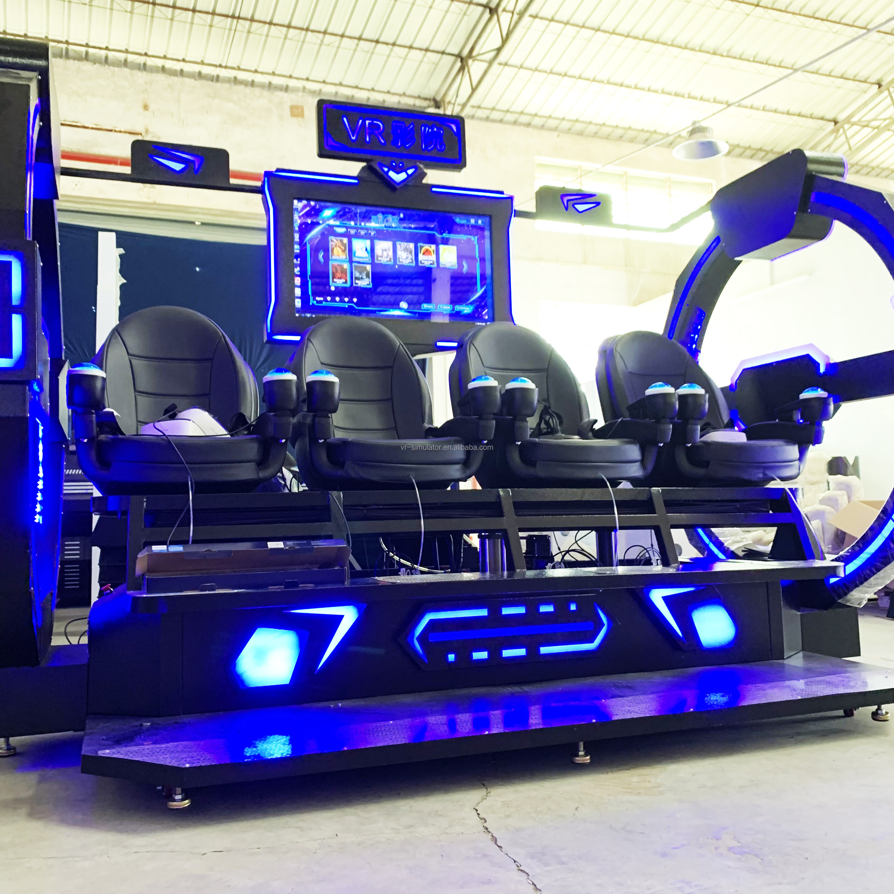Super vr egg chair 2 / 3 / 4 seat multiplayer 9D VR All In One vr roller coaster game vr simulator machine