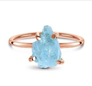 Quality Art Unique 925 Sterling Silver Natural Blue Raw Moonstone Ring Moonstone Jewelry Design wholesale