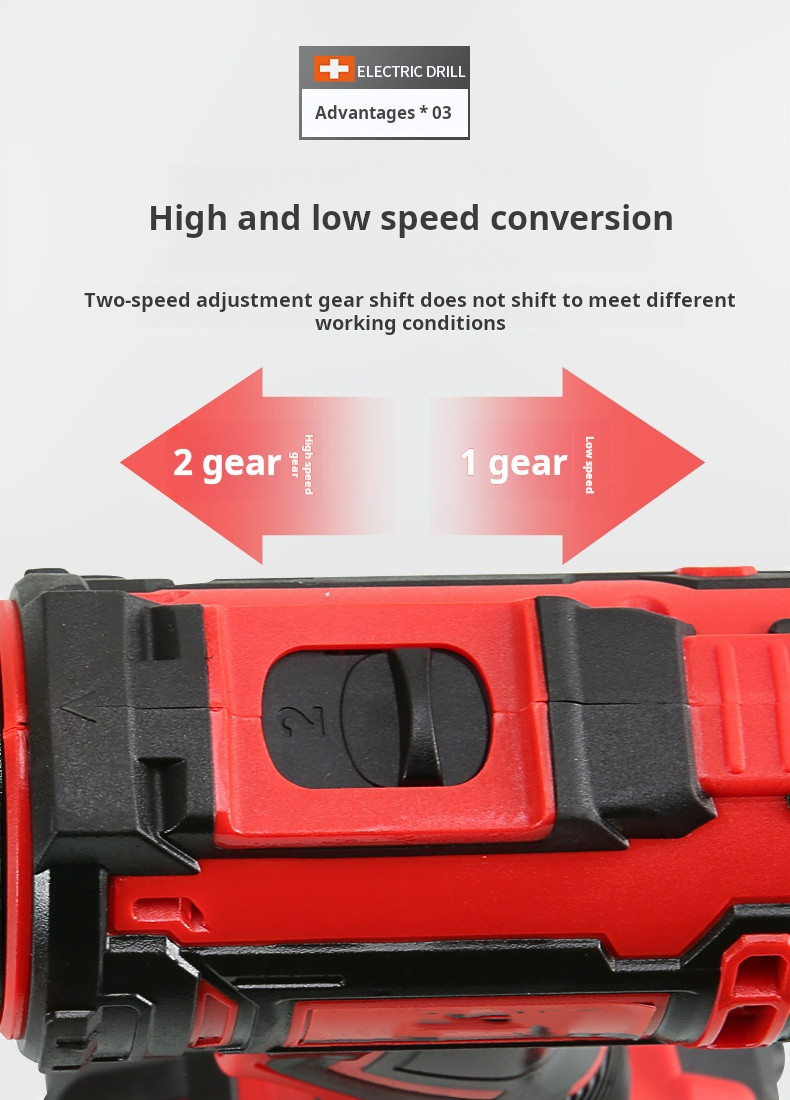35Nm Torque Self Locking Chuck Lithium Battery Electric Drill Tool With LED Lighting