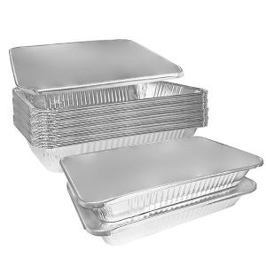 Quality 20ft Oblong Aluminum Food Foil Container Disposable Foil Trays With Foil Lid wholesale