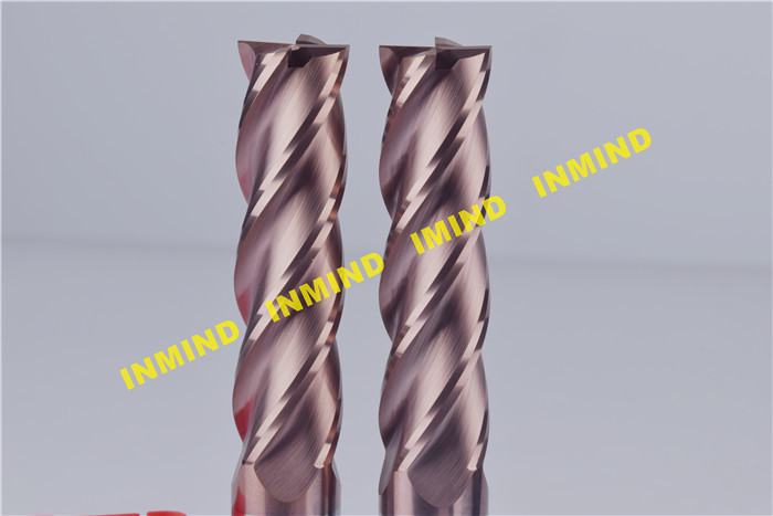 ALCRONA Coating HRC65 Square Solid End Mill , High Hardness Carbide End Mill Bits