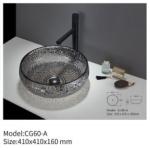 Modern Crystal Glass Wash Basin Bowl Round Polished For Bathroom