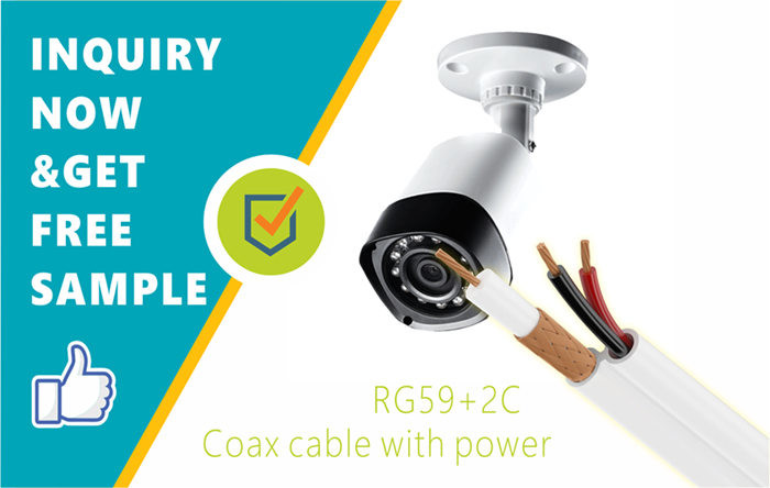 RG59+2C Siamese Coaxial Cable with Power CCS Inner Conductor Transfer Video 100m