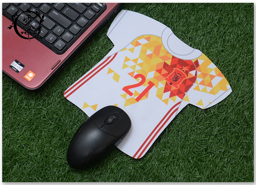 Custom Jersey Shape Soccer Team Marketing Promotional Gifts Mouse Pad Digital Printed For Computer