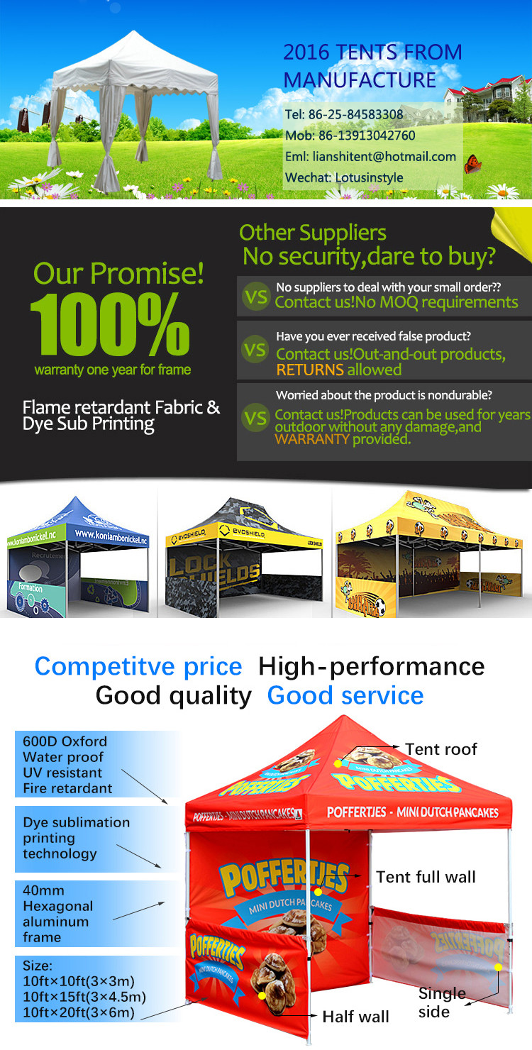 Anti UV 4X4 Marquee Canopy Tent CMYK Heat Transfer Printing With Wall