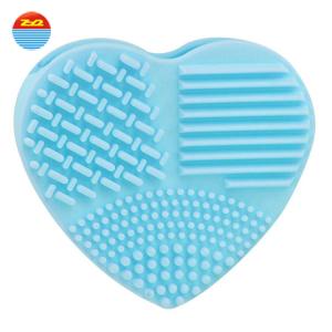 Quality Protect Brush Heart-shaped Silicone Cleaning Pad , Silicone Face Scrub Pad With Holder wholesale
