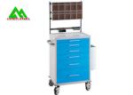 Mobile Steel Hospital Ward Equipment Anesthesia Cart With 6 Drawer