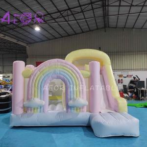 Quality Commercial Inflatable Rainbow Bounce House Party Rainbow Bouncy House Combo wholesale