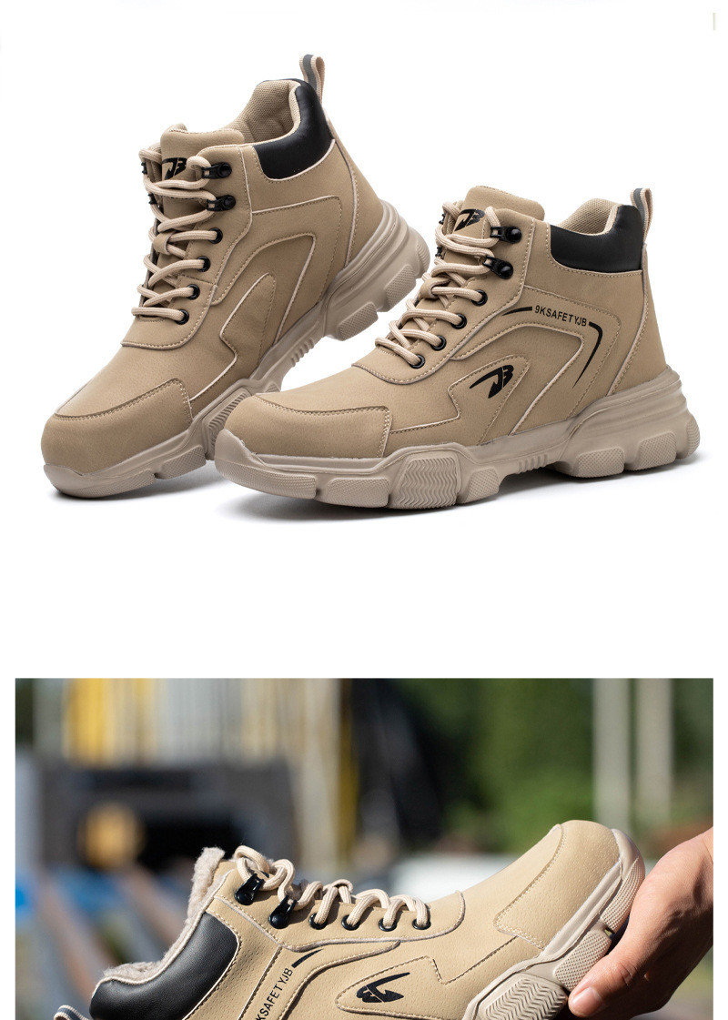 Kevlar Midsole Safety Boots Microfiber Leather Work Shoes With Steel Toe And Rubber Sole