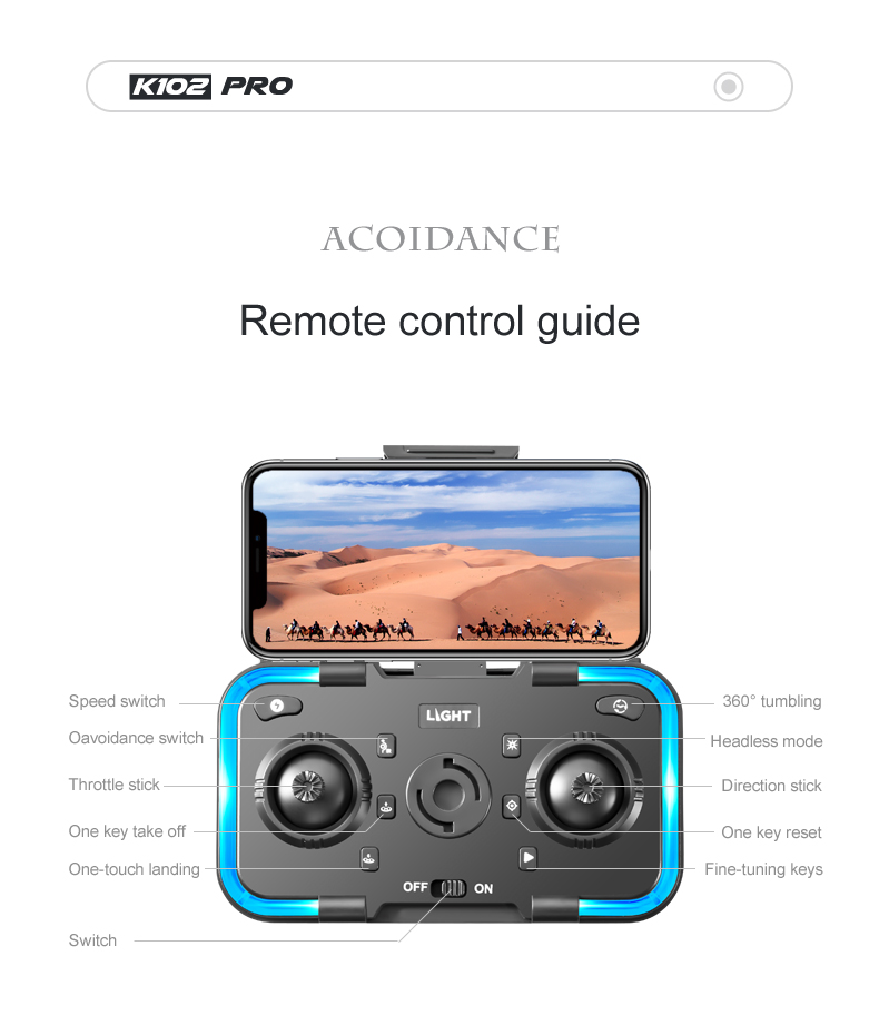 K102 Pro Mini Drone 4K HD Dual Camera Four-Way Obstacle Avoidance and Professional Optical Flow Technology for Long Range