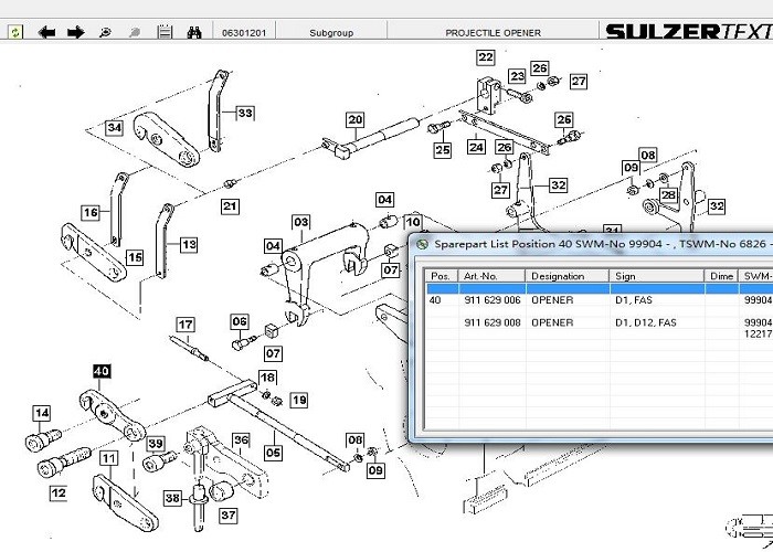 Fas Opener 911129165 Sulzer Weaving Loom Spare Parts Rigid Construction
