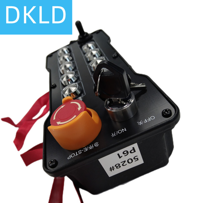 Key authorization function / 9 buttons 1 dial lever mode setting industrial wireless remote control