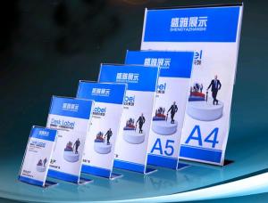 Customized L shape clear Acrylic menu display holder table tent