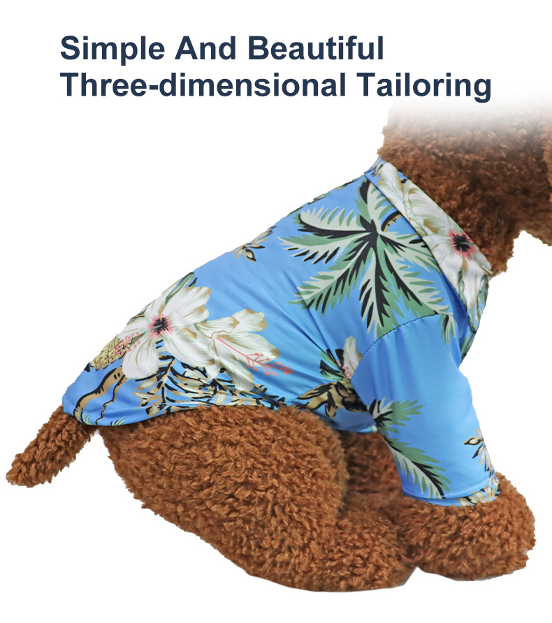 Hawaiian Style Pets Wearing Clothes French Bulldog Dog Hawaiian Shirt