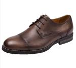 Brown Mens Slip On Leather Sneakers Lace Up Oxford Shoes For Autumn / Spring