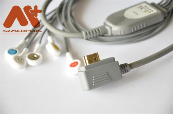 Cheap ECG Holter Cable 5 Lead Compatible For Voles&Hills Smart Holter Recording System for sale