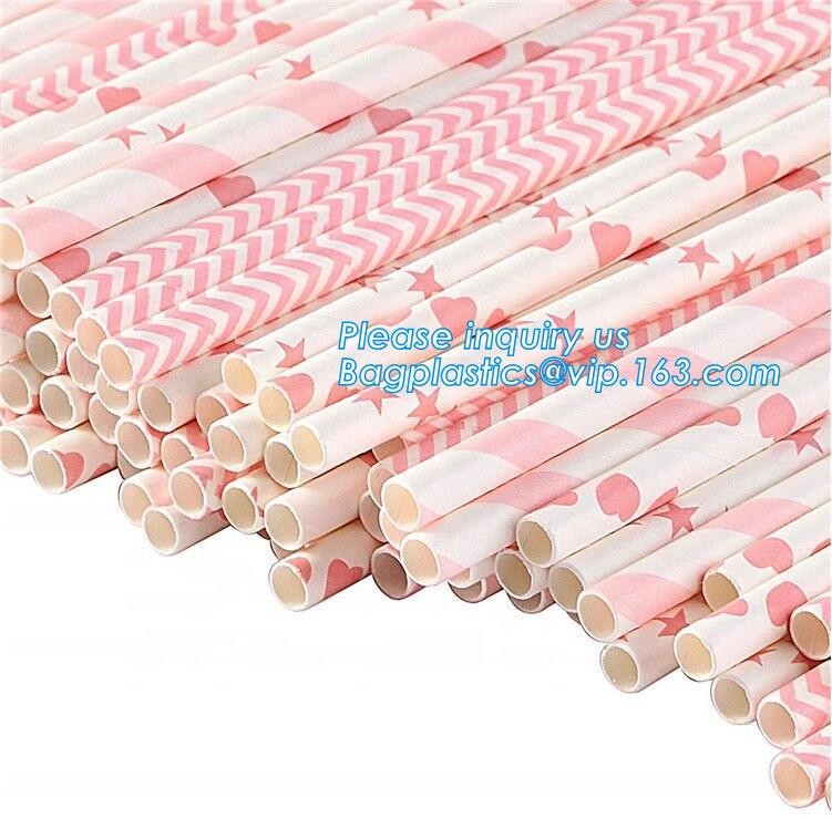 Custom printed colors polka dot striped paper straw,Biodegradable Eco Friendly No-dye Brown Natural Kraft Paper Straw