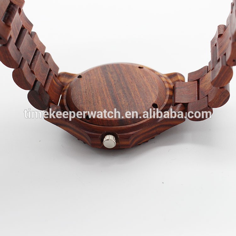red sandalwood man watches ,wood bracelet watch , watch wood with date