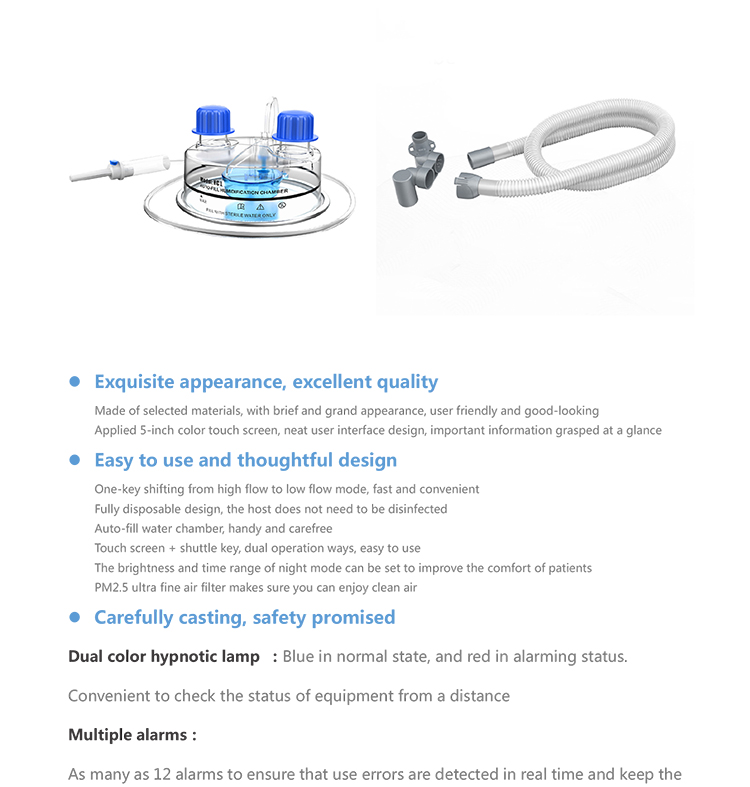 HFNC series hospital high flow nasal cannula oxygen therapy medical device high flow heated respiratory humidifier