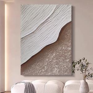 Quality Creative 3d Relief Painting Medium Oil Handpainted Sea Wave Texture Sandstone Painting Modern Home Decoration Wall Art Craft wholesale