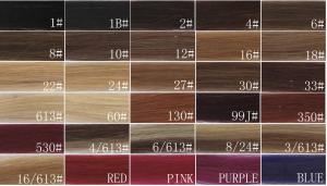 Quality 100 Real Human Hair Extension Color Chart , Weave Hair Color Chart wholesale