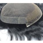 Realistic Indian Mens Toupee Human Hair Wig 60g-65g Oem In Bulk
