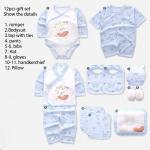 2023 new design custom Cotton 12pcs baby gift set Newborn sleepwear Gift box 100