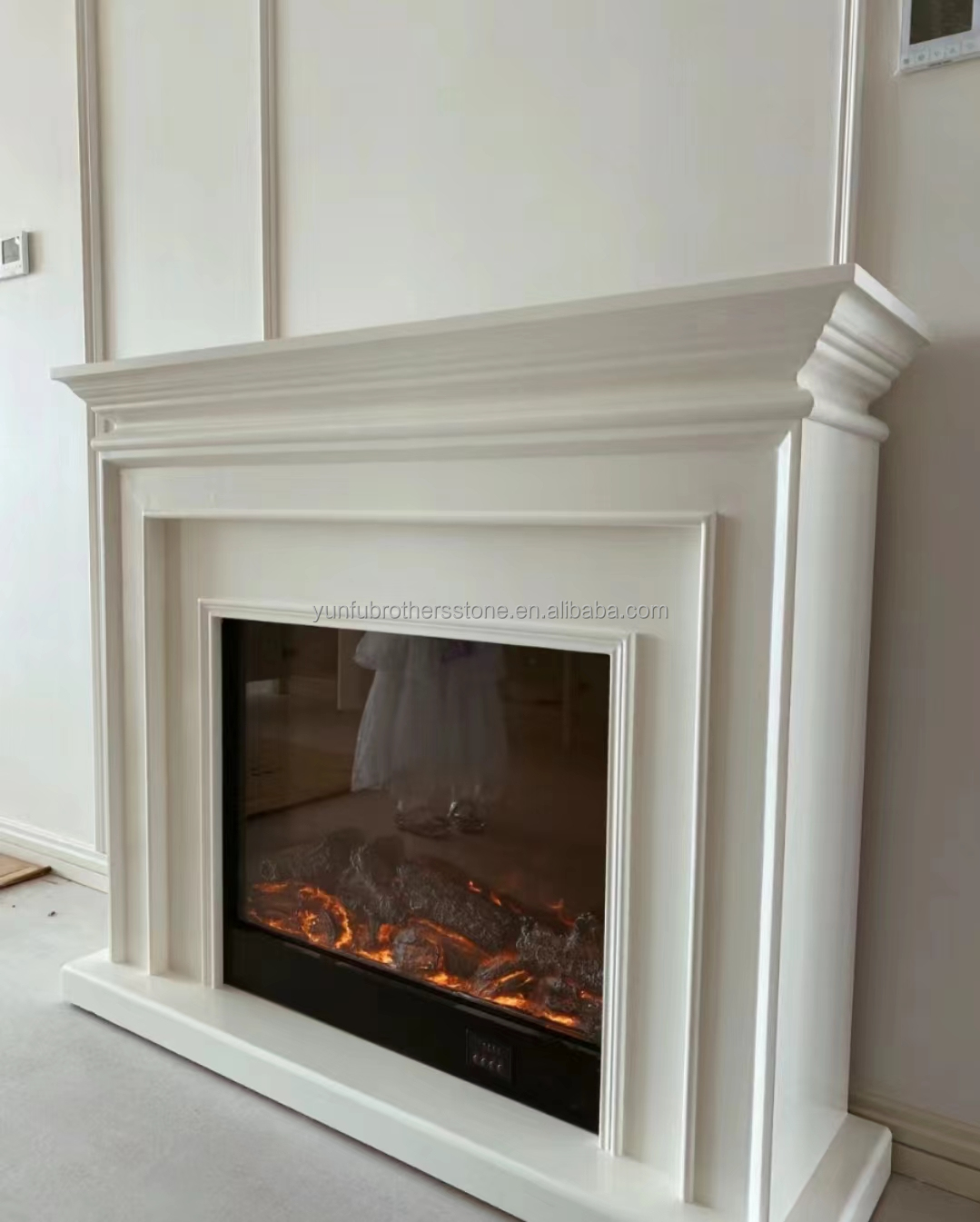 Coal Fireplaces Modern Italian Style Marble Sofitel Fireplace Mantel for Indoor Decor