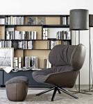 Recliner Italian Designer Classic Modern Luxury Fiberglass Upholstered PU Tabano