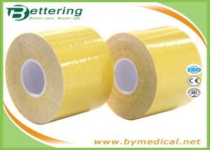 Quality Sports Cotton Kinesiology Elastic Therapy Kinesio Tape Pain Relief &amp; Support Adhesive Muscle Bandage Yellow Colour wholesale