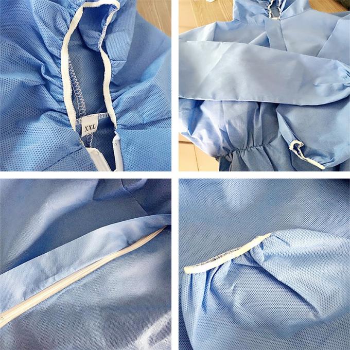Liquid Resistant Disposable Protective Suit , Disposable Hooded Coveralls Durable