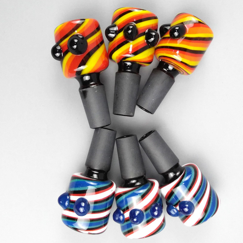 4mm Male Wig Wag Heady Glass Bowls Piece Pyrex Smoking Bong Attachments