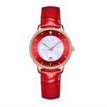 Pin Buckle Diamond Bezel Leather Watch 3ATM Waterproof Ladies Dress Watches With