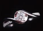 Round Cut 0.46ct Real Diamond Jewellery Ring 14K White Gold Material ODM