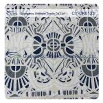 White And Black Big Geometric Cotton Polyester Lace Fabric , 1.45 - 1.5m