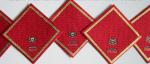 Gold aluminum foil red beer neck label self adhesive aluminium foil beer label