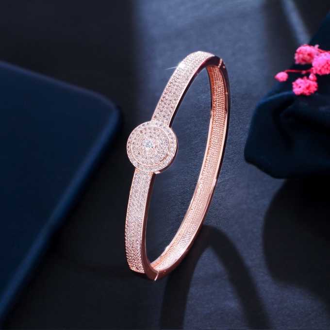 Beautiful Rainbow CZ Crystal Bracelets Bangle for Women Fashion Bracelets Bangle Jewelry Accessories Gift
