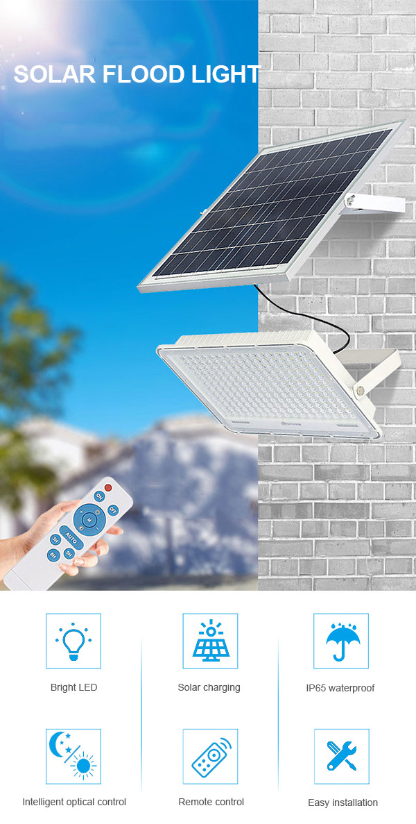Multi Functional LED Solar Floodlight Light Control Outdoor Waterproof Flood Light