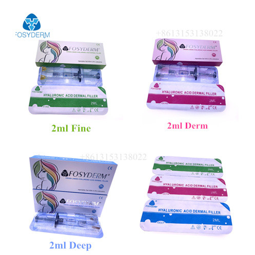 Fosyderm Injectable Hyaluornic Acid Dermal Filler with lidociane 2ml Lip Nose Face Fillers