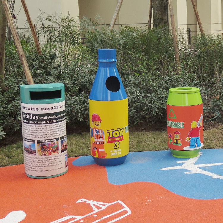 Outside Powder Coating 50gal Multi Compartment Trash Can