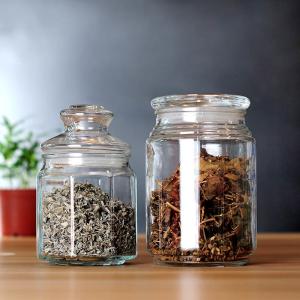 Quality 750ml/25oz Clear Glass Canisters , Large Glass Containers FDA Approved wholesale
