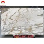 Polished Calacatta Gold Steps on Italy Marble Staircases in Modern Luxury Stone
