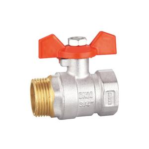 Quality 1 Inch Brass Ball Valve Threaded BV1031-MF Forged Brass Boby Nickel Surface wholesale