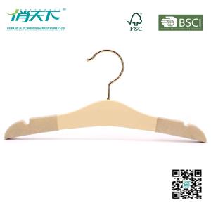 Quality Betterall Superior Khaki Wooden Kids Hanger with Non-slip Shoulder wholesale