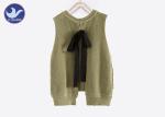 Cotton Girls Turquoise Sweater Sleevesless Vest Pointelle Back Open With