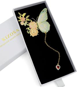 Quality 3D Metal Feather Bookmarks Personalized Silver Gold Plated Butterfly Bookmark Custom Design wholesale