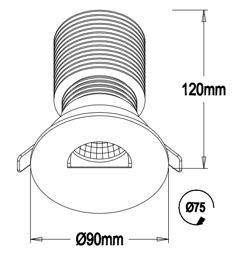 15W 730Lm round shape cut out 75mm Citizen chip of Led downlight with Xiezhen driver