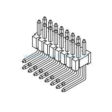 Quality Double row 1.27*1.27mm right angle DIP pin male header wholesale