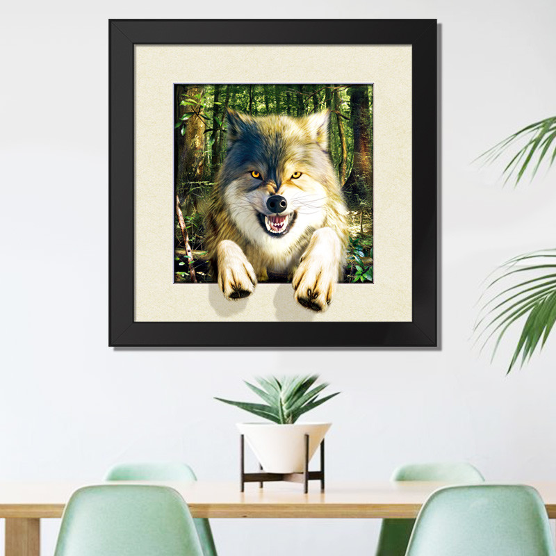 Strong 5d Deep Effect Lenticular Photo Printing 40x40cm Picture Tiger / Wolf